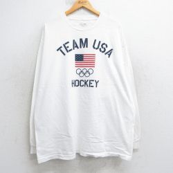 オリンピック ホッケー 長袖Tシャツ USAロゴ ホワイト XL | 古着