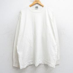 XL★古着 フブ FUBU 長袖 ビンテージ Tシャツ メンズ 90年代 90s 無地 大きいサイズ コットン クルーネック USA製 生成り 【spe】 25jul29 中古