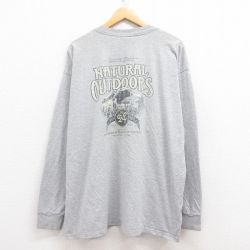 XL★古着 コロンビア COLUMBIA 長袖 ビンテージ Tシャツ メンズ 00年代 00s アウトドア 大きいサイズ クルーネック グレー 霜降り 25jul29 中古