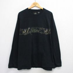 XL★古着 レッドヘッド 長袖 ビンテージ Tシャツ メンズ 00年代 00s シカ 大きいサイズ コットン クルーネック 黒 ブラック 25jul30 中古
