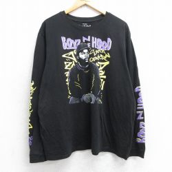 XL★古着 長袖 Tシャツ メンズ 映画 ボーイズンザフッド 大きいサイズ クルーネック 黒 ブラック 【spe】 25jul31 中古