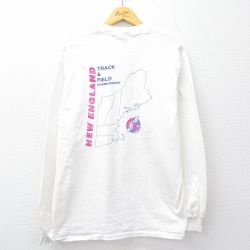 XL★古着 ヘインズ Hanes 長袖 ビンテージ Tシャツ メンズ 90年代 90s ニューイングランド コットン クルーネック USA製 白 ホワイト 25aug04 中古