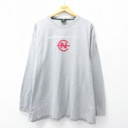 【50%OFF】XL★古着 ノーティカ NAUTICA 長袖 ブランド Tシャツ メンズ コンペティション ビッグロゴ 大きいサイズ コットン クルーネック グレー 霜降り 25aug04 中古