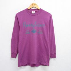 【20%OFF】M★古着 長袖 ビンテージ Tシャツ メンズ 90年代 90s ペンシルベニア クルーネック USA製 紫 パープル 25aug06 中古