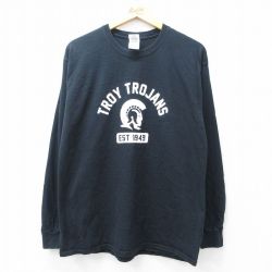 L★古着 長袖 ビンテージ Tシャツ メンズ 00年代 00s トロントロージャンズ コットン クルーネック 黒 ブラック 25aug06 中古