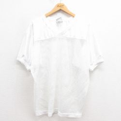XL★古着 ローリングス 半袖 フットボール Tシャツ メンズ 無地 メッシュ地 Vネック 白 ホワイト ユニフォーム ゲームシャツ 25aug09 中古