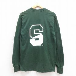 L★古着 フルーツオブザルーム 長袖 ビンテージ Tシャツ メンズ 00年代 00s S コットン クルーネック 緑 グリーン 25aug09 中古