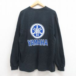 XL★古着 長袖 ビンテージ Tシャツ メンズ 00年代 00s ヤマハ 大きいサイズ コットン クルーネック 黒 ブラック 【spe】 25aug09 中古