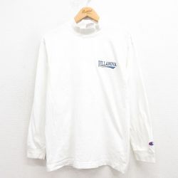 M★古着 チャンピオン champion 長袖 ビンテージ Tシャツ メンズ 00年代 00s VILLANOVA コットン モックネック ハイネック 白 ホワイト 25aug12 中古
