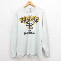 L★古着 フルーツオブザルーム 長袖 ビンテージ Tシャツ メンズ 90年代 90s SE クルーネック USA製 グレー 霜降り 25aug12 中古