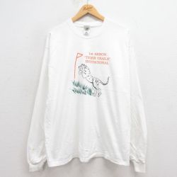 XL★古着 フルーツオブザルーム 長袖 ビンテージ Tシャツ メンズ 00年代 00s トラ 大きいサイズ コットン クルーネック 白 ホワイト 25aug13 中古