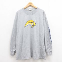 XL★古着 リー Lee 長袖 ビンテージ Tシャツ メンズ 00年代 00s NHL バッファローセイバーズ 大きいサイズ クルーネック グレー 霜降り アイスホッケー 25aug13 中古