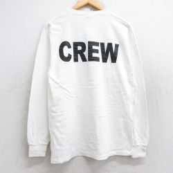 L★古着 フルーツオブザルーム 長袖 ビンテージ Tシャツ メンズ 00年代 00s CREW レーシング コットン クルーネック 白 ホワイト 25aug18 中古