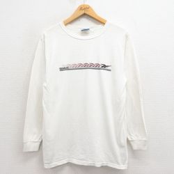 M★古着 リーボック REEBOK 長袖 ビンテージ Tシャツ メンズ 00年代 00s ビッグロゴ クルーネック 白 ホワイト 25aug21 中古
