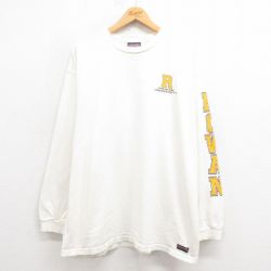 XL★古着 ジャンスポーツ 長袖 ビンテージ Tシャツ メンズ 90年代 90s ROWAN 大きいサイズ コットン USA製 白 ホワイト 25aug21 中古