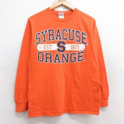 S★古着 長袖 ビンテージ Tシャツ メンズ 00年代 00s シラキュース オレンジ コットン クルーネック 25aug22 中古