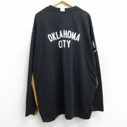 XL★古着 ナイキ NIKE 長袖 Tシャツ メンズ NBA オクラホマシティサンダー ドライフィット 大きいサイズ ロング丈 クルーネック 黒他 ブラック バスケットボール 25aug22 中古