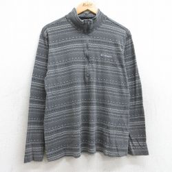 L★古着 コロンビア COLUMBIA 長袖 ハーフジップ Tシャツ メンズ ワンポイントロゴ 濃グレー他 25aug22 中古