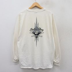 【20%OFF】XL★古着 ヘインズ Hanes 長袖 ビンテージ Tシャツ メンズ 90年代 90s ソルティドッグ コットン クルーネック 白 ホワイト 25aug27 中古