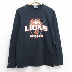 S★古着 長袖 ビンテージ Tシャツ メンズ 00年代 00s ウェルズビルライオンズ サッカー BUCHHOLZ 18 クルーネック 黒 ブラック 25aug28 中古