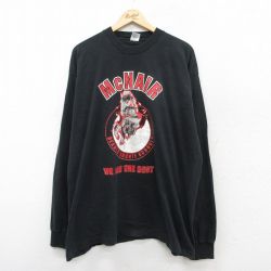 【50%OFF】XL★古着 フルーツオブザルーム 長袖 ビンテージ Tシャツ メンズ 90年代 90s McNAIR 大きいサイズ コットン クルーネック USA製 黒 ブラック 【spe】 25aug28 中古