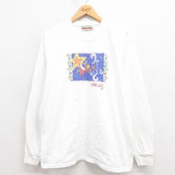 L★古着 長袖 ビンテージ Tシャツ メンズ 90年代 90s 天使 クルーネック USA製 白 ホワイト 25aug29 中古