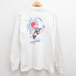 【50%OFF】M★古着 フルーツオブザルーム 長袖 ビンテージ Tシャツ メンズ 90年代 90s タキシード コットン クルーネック USA製 白 ホワイト 25aug29 中古