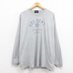 XL★古着 STEVE&BARRYS 長袖 ビンテージ Tシャツ メンズ 00年代 00s KEG クルーネック グレー 霜降り 25aug29 中古