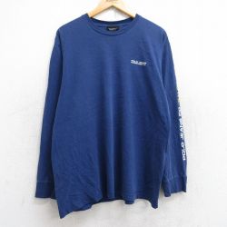 L★古着 ラルフローレン Ralph Lauren ポロジーンズ 長袖 ブランド Tシャツ メンズ 00年代 00s ワンポイントロゴ コットン クルーネック 紺 ネイビー 25aug29 中古