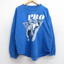 長袖Tシャツ ブルー XL | 古着