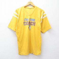 【50%OFF】コーチ 70s 半袖フットボールTシャツ ホイッスル イエロー L | 古着