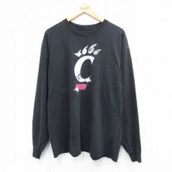 XL★古着 アディダス adidas 長袖 Tシャツ メンズ C 大きいサイズ コットン クルーネック 黒 ブラック 25sep04 中古