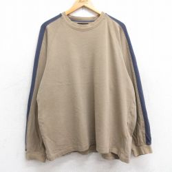 XL★古着 エディーバウアー 長袖 ビンテージ Tシャツ メンズ 00年代 00s 無地 ラグラン 大きいサイズ コットン クルーネック ベージュ他 カーキ 25sep17 中古
