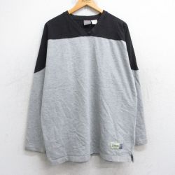 長袖フットボールTシャツ ツートンカラー グレー XL | 古着
