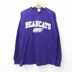 ベアキャッツ 00s 長袖Tシャツ BEARCATS パープル XL | 古着