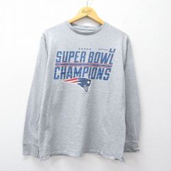 マジェスティック 長袖Tシャツ ニューイングランドペイトリオッツ グレー L | 古着