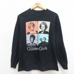 S★古着 長袖 Tシャツ メンズ ドラマ ゴールデンガール コットン クルーネック 黒 ブラック 25sep29 中古