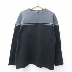 長袖Tシャツ ツートンカラー ブラック XL | 古着