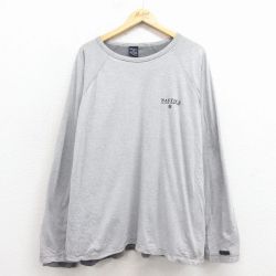 XL★古着 ノーティカ 長袖 Tシャツ メンズ ワンポイントロゴ 大きいサイズ コットン ラグラン クルーネック グレー 霜降り 25nov18