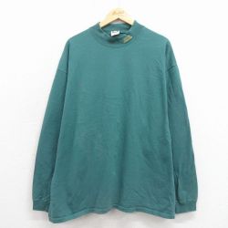XL★古着 長袖 ビンテージ Tシャツ メンズ 00年代 00s ワイルドキャッツ 大きいサイズ コットン クルーネック USA製 青緑 25nov18