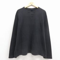 XL★古着 ギャップ GAP 長袖 ビンテージ Tシャツ メンズ 00年代 00s 無地 大きいサイズ コットン クルーネック 黒 25dec17