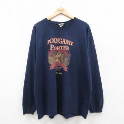 ジャージーズ 00s 長袖Tシャツ POLYGAMY ネイビー XL | 古着