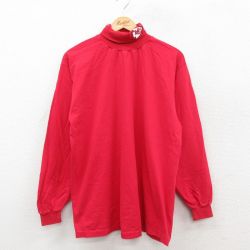 XL★古着 長袖 ビンテージ Tシャツ メンズ 90年代 90s カンザスシティ コットン 赤 26jan26