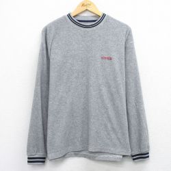 XL★古着 ラルフローレン チャップス 長袖 ビンテージ ブランド Tシャツ メンズ 90年代 90s ワンポイントロゴ 大きいサイズ クルーネック グレー 霜降り他 26jan27