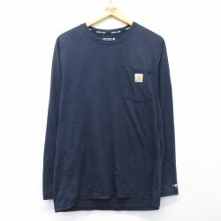 【20%OFF】カーハート 長袖Tシャツ 胸ポケット付き ネイビー S | 古着