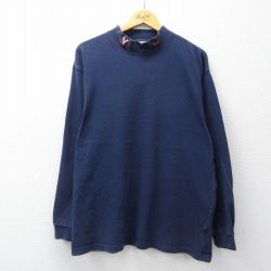 ナイキ 00s 長袖Tシャツ ワンポイントロゴ ネイビー XL | 古着