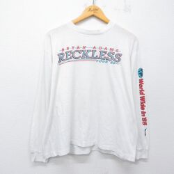80s 長袖Tシャツ ブライアンアダムス ホワイト XL | 古着