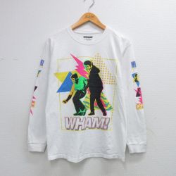 M★古着 長袖 ロック バンド Tシャツ メンズ ワム! WHAM! コットン クルーネック 白【spe】 26mar13