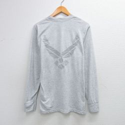 L★古着 長袖 ビンテージ Tシャツ メンズ 90年代 90s ミリタリー USエアフォース リフレクター クルーネック USA製 グレー 霜降り 26mar13