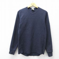 M★古着 ノースフェイス 長袖 Tシャツ メンズ 無地 紺 26apr01